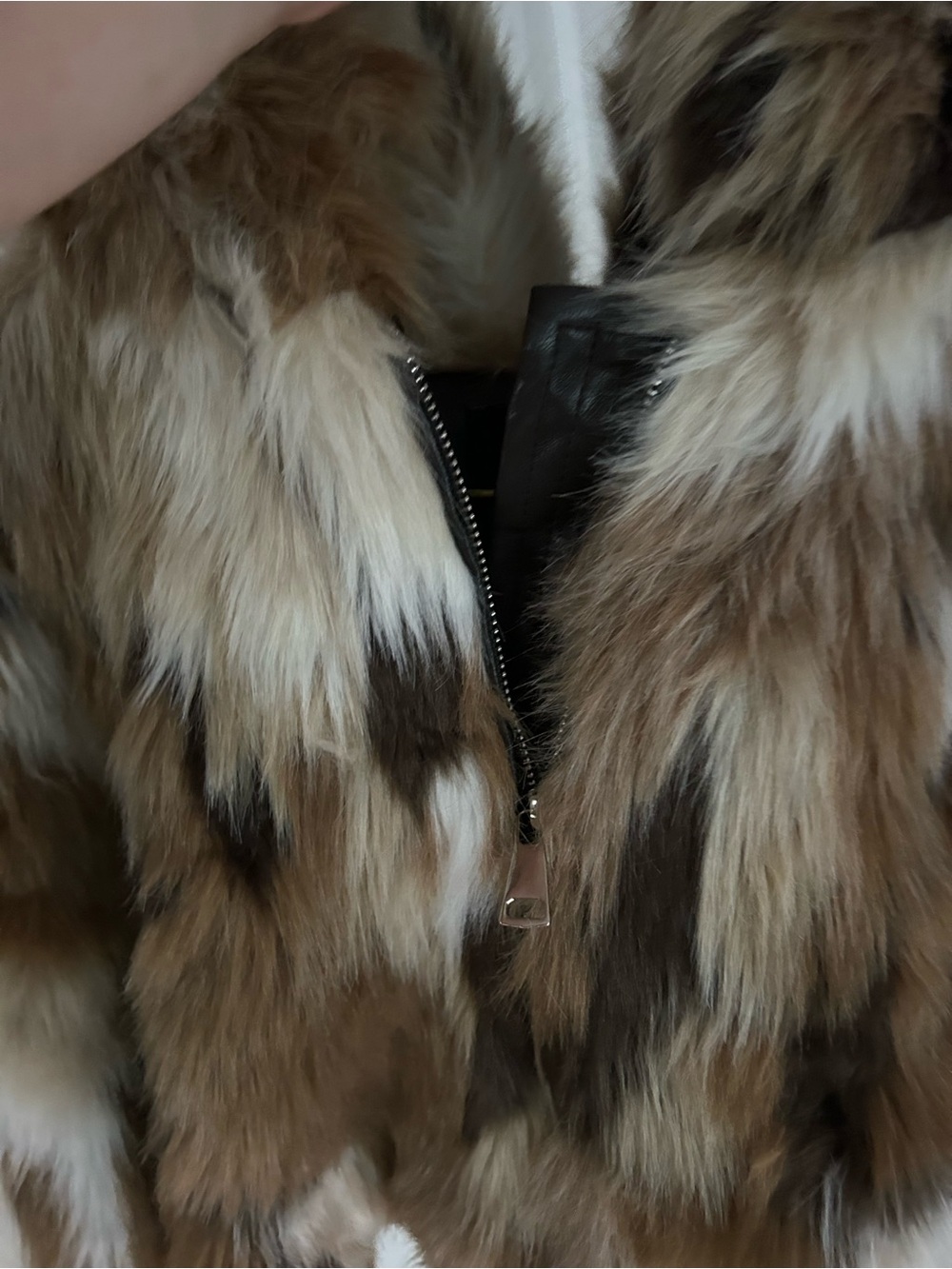 Akira Faux Fur Cropped Jacket in Multi-Tone Brown - Picture 8 of 12